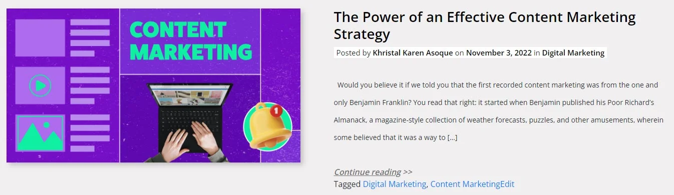 Effective SEO and Content Marketing strategy