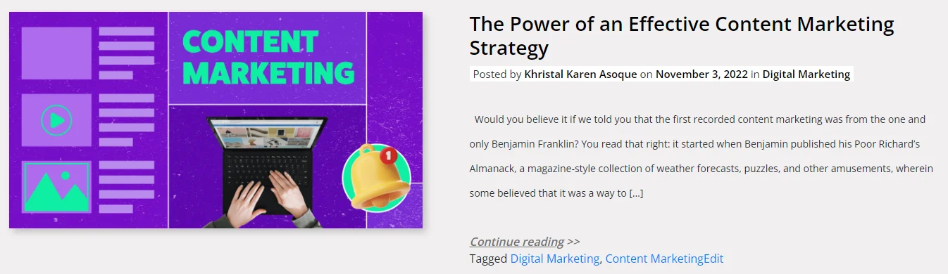 Effective SEO and Content Marketing strategy